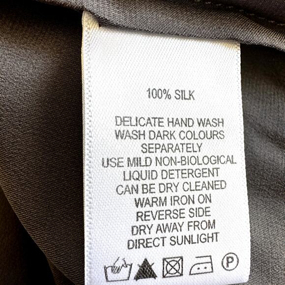 Pure Collection 100% Silk Dolman Blouse Boat Neck Pullover Metallic Gray 8/10 - Picture 3 of 4